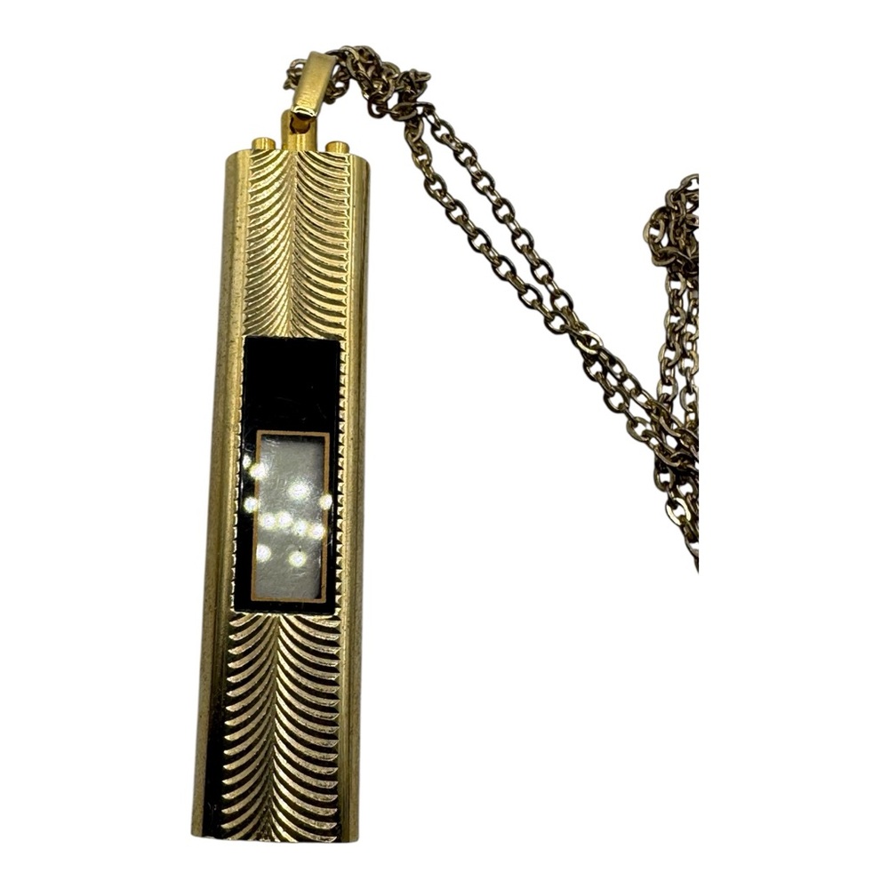 Vintage Gold-Tone Digital Watch Pendant Necklace‎ – 2” Retro Timepiece - Picture 2 of 7